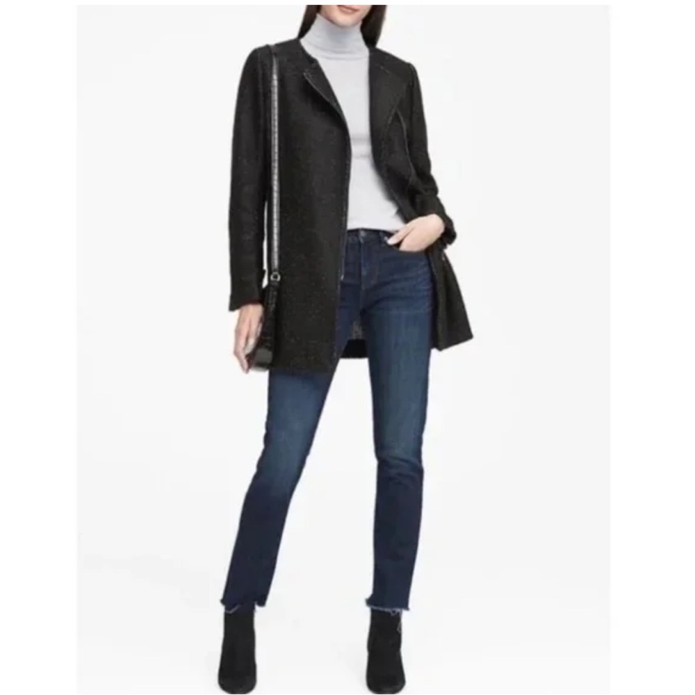 Banana Republic Textured Black Coat